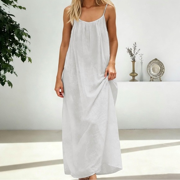 Chic Backless White Maxi Dress - Picture 2 of 4